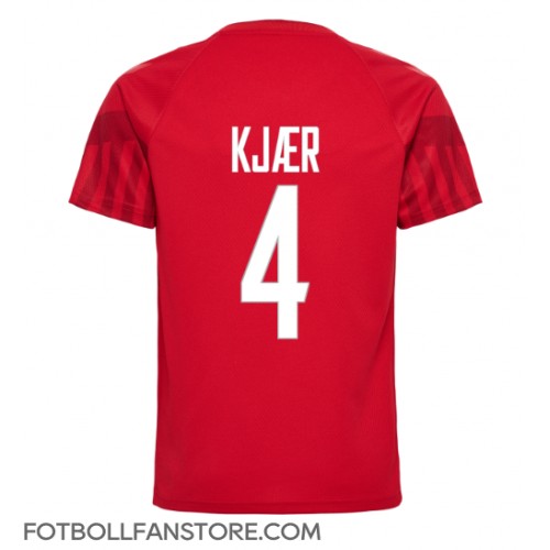 Danmark Simon Kjaer #4 Hemma matchtröja VM 2022 Kortärmad Billigt